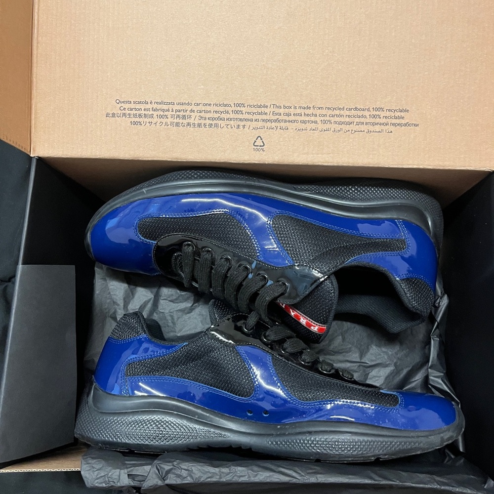 Black and Blue Prada Men's Sneakers
